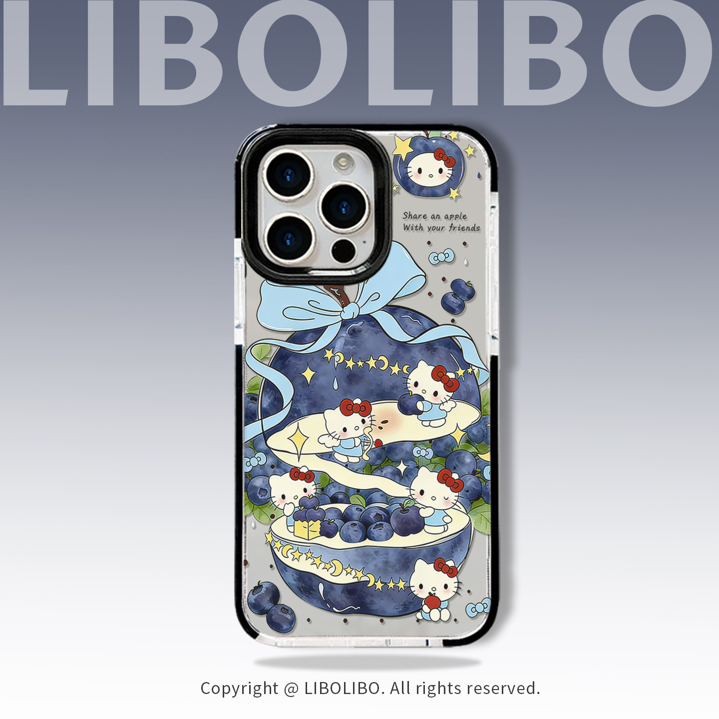 哩卜哩卜蓝莓猫咪城堡适用iPhone17/16promax手机壳15pro黑边11plus全包12防摔xsmax苹果14promax可爱xr软13