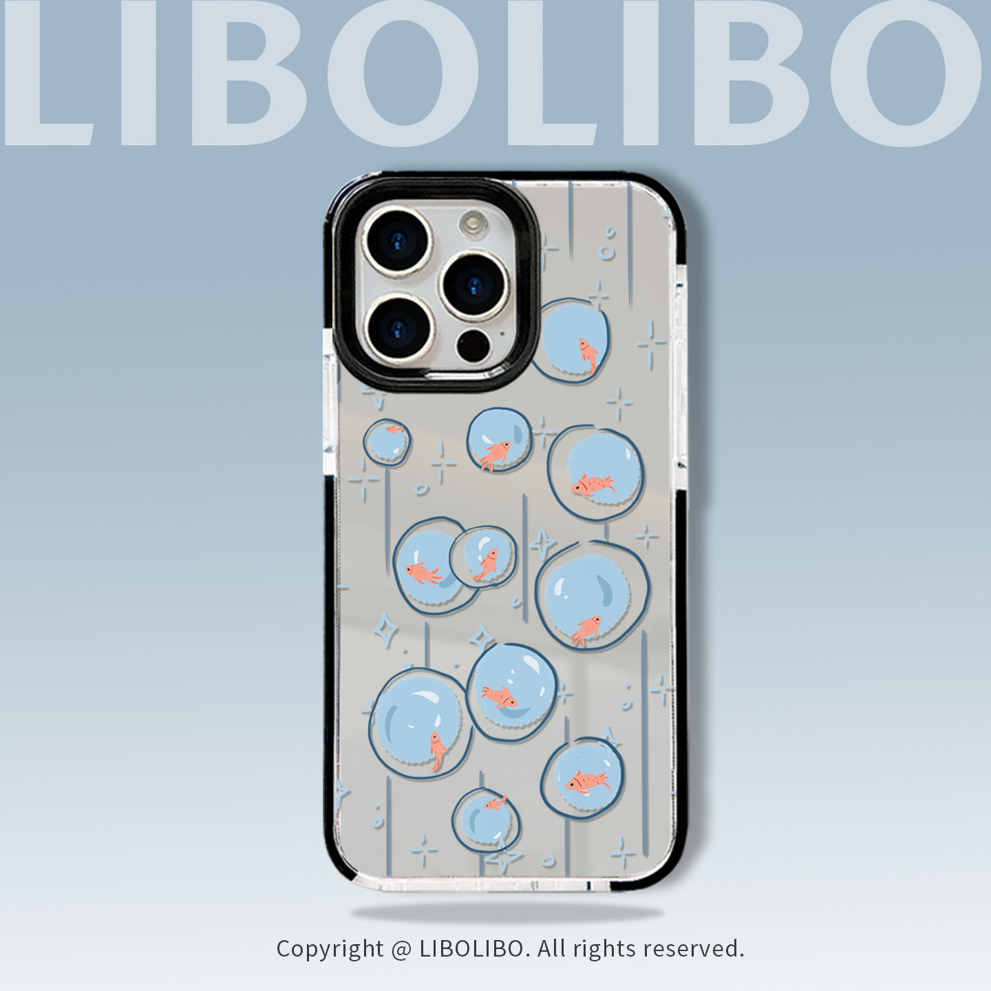 哩卜哩卜氧气泡泡金鱼适用iPhone16/17promax手机壳