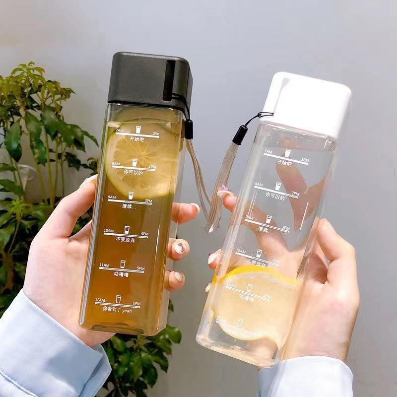 5号pp材质水杯简约方形个性随手杯创意网红杯子抗摔防漏塑料杯定L