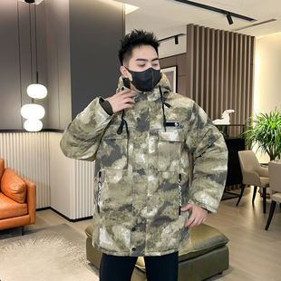 迷彩棉大衣男冬季 防寒保暖防水劳保棉袄 棉服加厚冷库工作服中长款