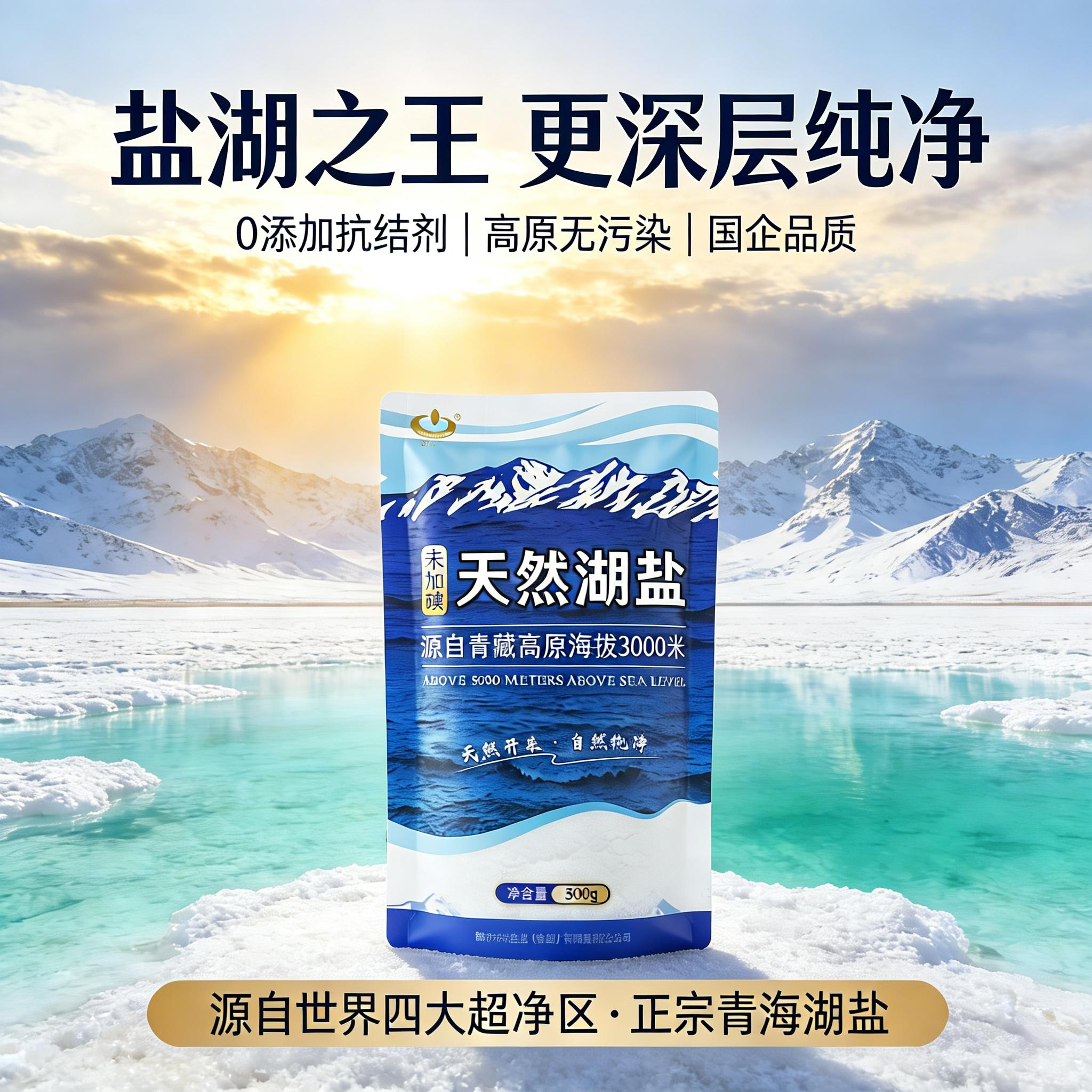 察尔汗青海天然湖盐未加碘家用藏青盐无碘盐食盐甲状腺专用无典盐