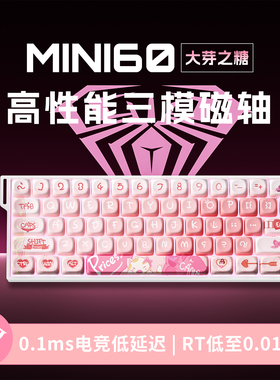 狼蛛MINI60HE磁轴三模键盘 高性能无线有线电竞游戏FPS专用低延迟