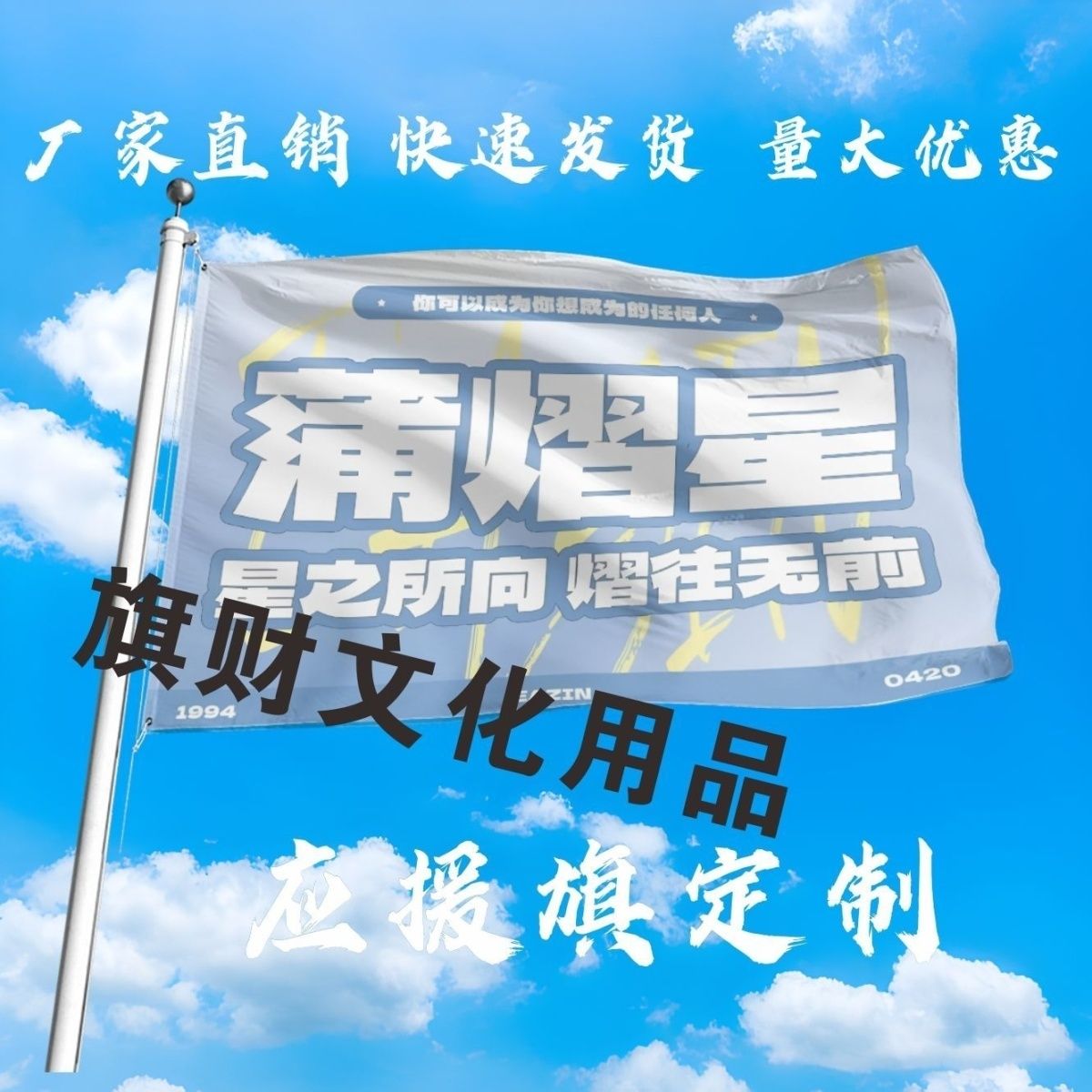 蒲熠星应援大旗明星手持大旗户外音乐节演唱会大旗定制周边