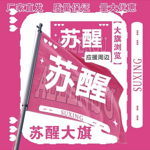 苏醒大旗再就业男团苏醒应援大旗户外打卡音乐节苏醒应援旗定制