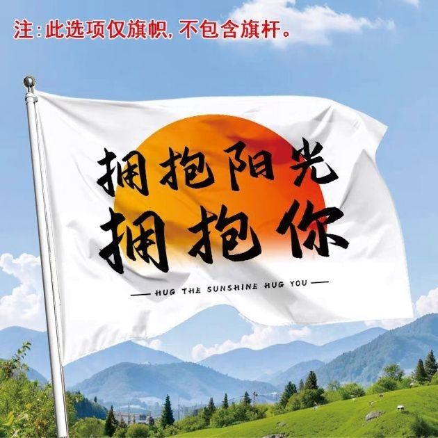 拥抱阳光拥抱你大旗登山应援旗爬山旗帜演唱会音乐节定制户外旗