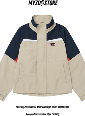 MYZD潮牌秋冬新品街头短廓形潮工装美式复古拼接夹克高街冲锋外套