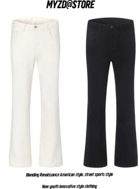 MYZD美式弹力牛仔裤男款复古修身微喇牛仔裤男女高级感cleanfit潮