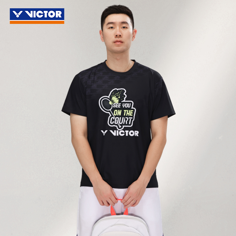 2025春新品victor胜利羽毛球服威克多速干运动服短袖T恤上衣45016