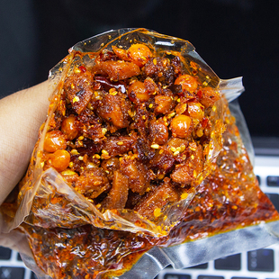 好吃到舔手指！香辣豌豆鸡丝肉条冷吃即食办公休闲川味网红小零食