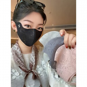 防晒口罩女2026夏季蕾丝防晒立体口罩女士护眼角轻薄透气遮脸面罩
