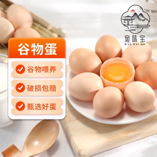 宛味宝鲜鸡蛋10枚*50g新鲜鸡蛋柴鸡蛋谷物蛋农家散养新鲜直发