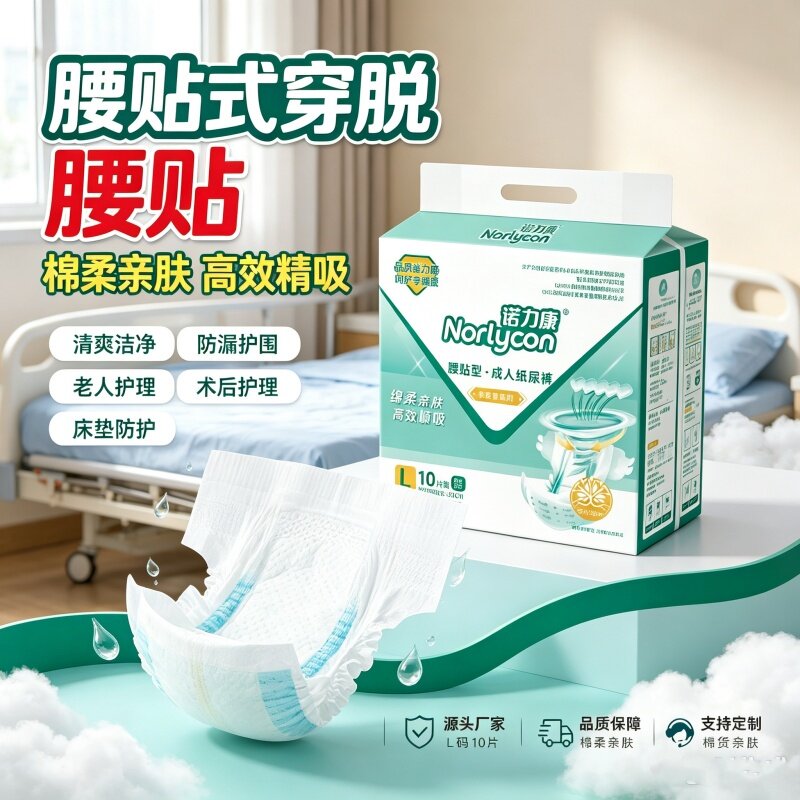 [大吸量不反渗]诺力康成人纸尿裤卧床老人透气亲肤绵柔XL码尿不湿