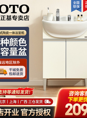 TOTO浴室柜组合LDSW601W/K家用落地式小户型60CM大肚盆(06-D)