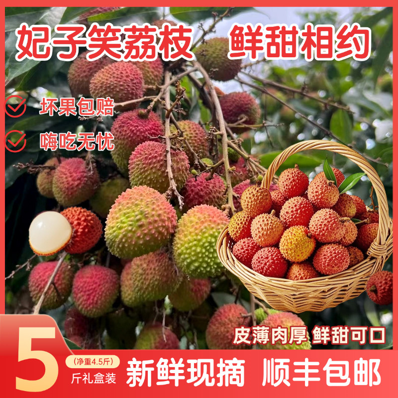 正宗妃子笑荔枝新鲜水果当季整箱现摘海南荔枝白糖桂罂味顺丰包邮