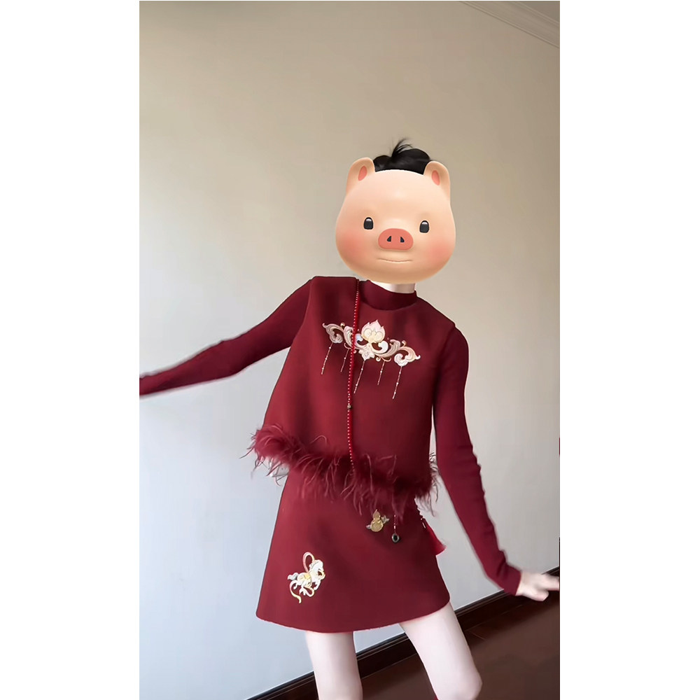 新年红色战袍气质千金御姐风长袖打底衫马甲半身裙套装高级感名媛,女装/女士精品,时尚套装,淘宝优惠券,粉丝福利购,淘宝优惠卷