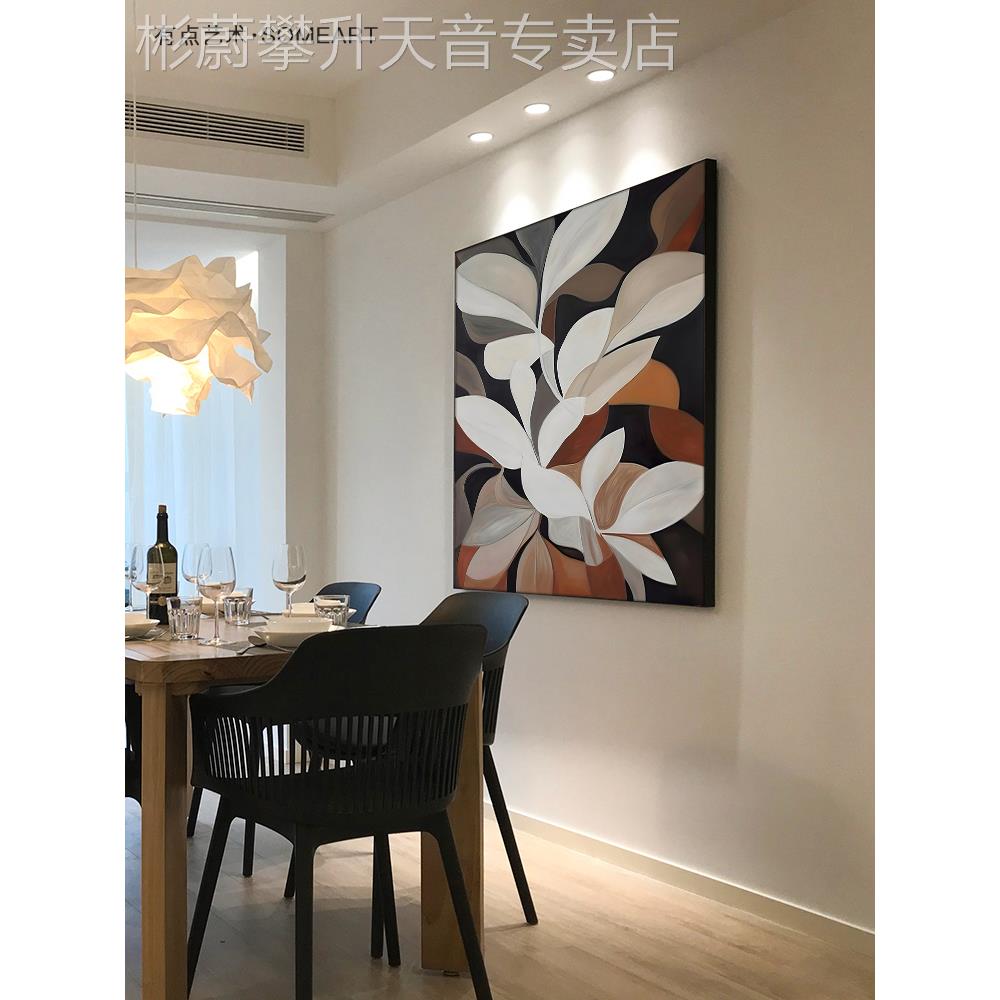 网红侘寂中古风客厅装饰高画级感植物餐厅壁画复玄古关走廊正方形图片