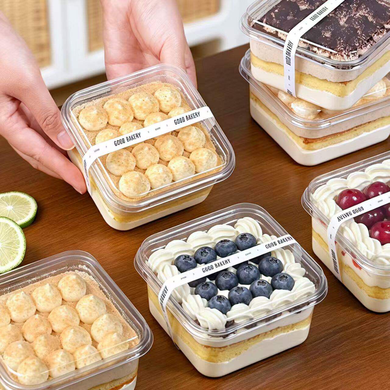 豆乳千层甜品打包盒摆摊商用