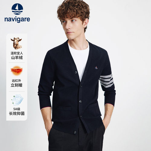 小帆船秋季休闲条纹毛衣