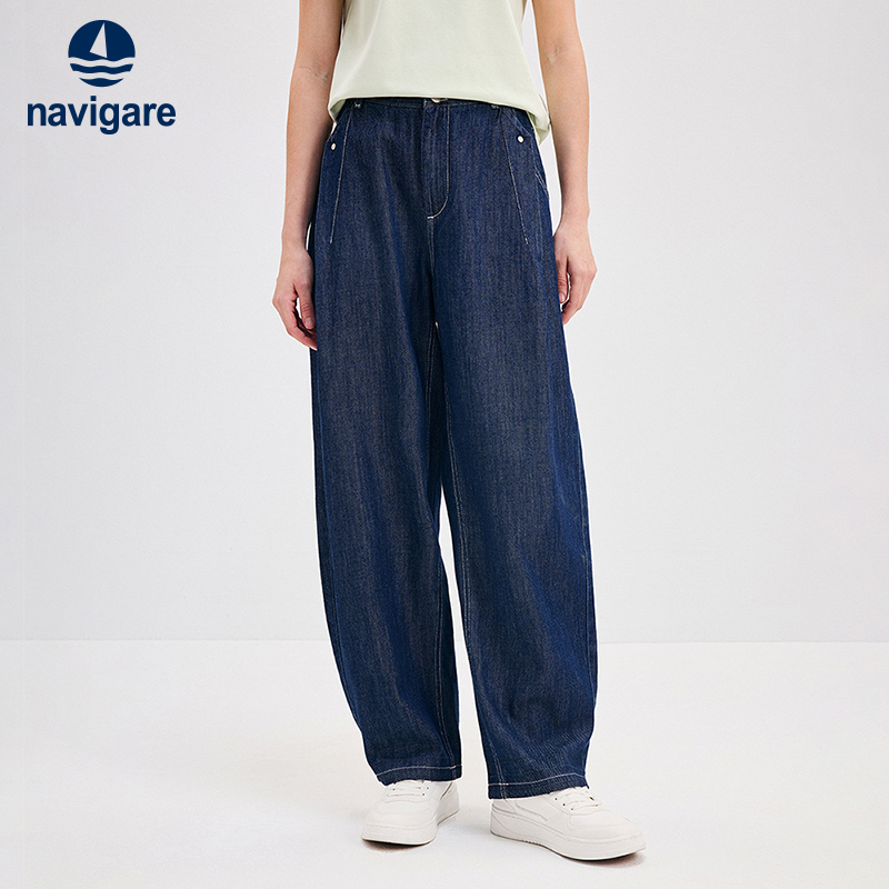 小帆船蓝色丹宁牛仔裤