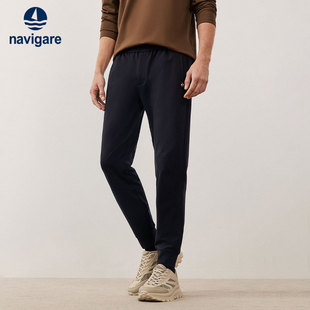 磨毛 抽绳裤 Navigare意大利小帆船弹力束脚卫裤 百搭休闲裤 子 男士