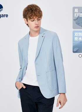 [防水易打理]Navigare意大利小帆船蓝色休闲西服男春季小西装外套