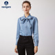 休闲牛仔衬衣 女长袖 Navigare意大利小帆船春季 蓝色设计感衬衫