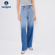 裤 女春季 Navigare意大利小帆船蓝色渐变牛仔裤 子直筒裤 天丝