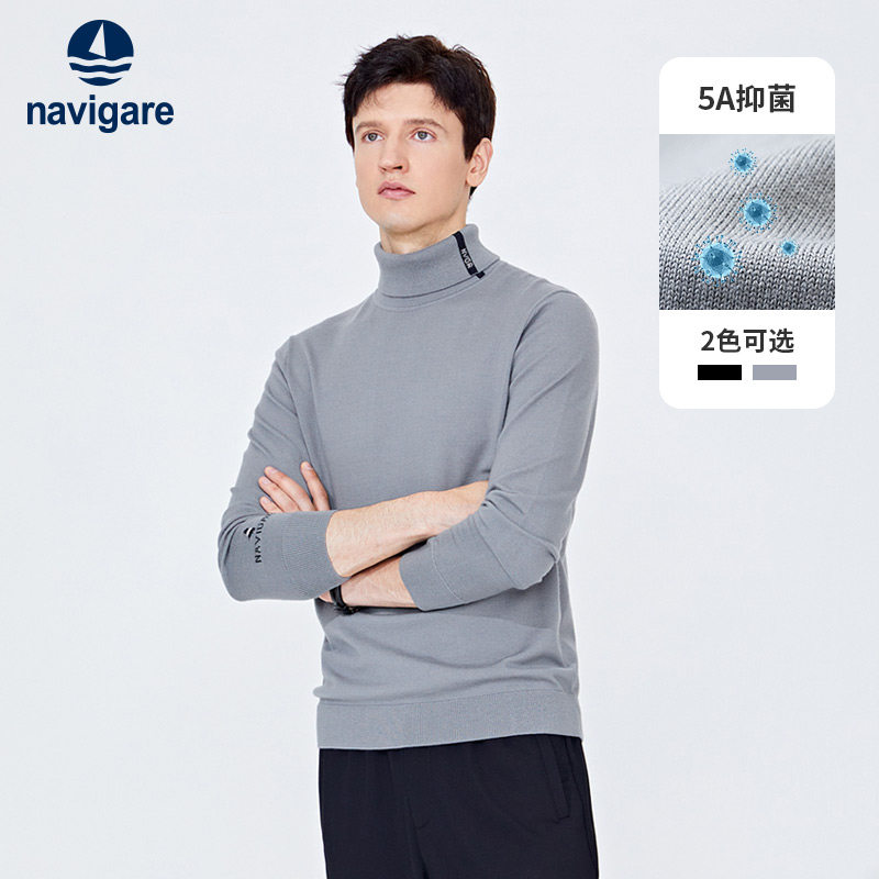 [纯羊毛]Navigare意大利小帆船灰色套头毛衣男冬季保暖打底针织衫,男装,针织衫/毛衣,淘宝优惠券,粉丝福利购,淘宝优惠卷