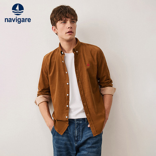 男秋季 Navigare意大利小帆船美拉德衬衫 休闲纯棉衬衣外套 灯芯绒