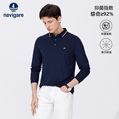 男通勤休闲翻领T恤 保罗polo衫 Navigare意大利小帆船春季 长袖