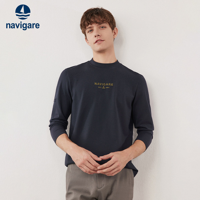 [磨毛]Navigare意大利小帆船休闲圆领长袖T恤男士新款打底衫上衣,男装,T恤,淘宝优惠券,粉丝福利购,淘宝优惠卷