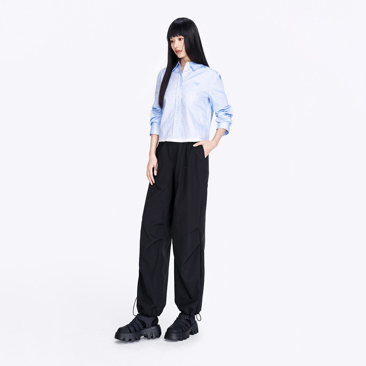 wpNavigare/纳维凯尔春季休闲纯色长袖宽松纯棉透气女士衬衫