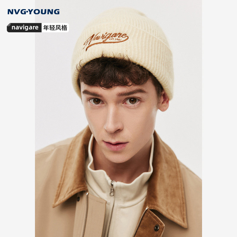 [纯羊毛]Navigare意大利小帆船卡其色针织帽子男士百搭毛线帽,服饰配件/皮带/帽子/围巾,帽子,淘宝优惠券,粉丝福利购,淘宝优惠卷