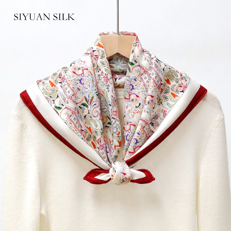 真丝羊毛双面印花方巾女士围巾防晒护颈丝毛丝巾披肩时尚百搭方巾