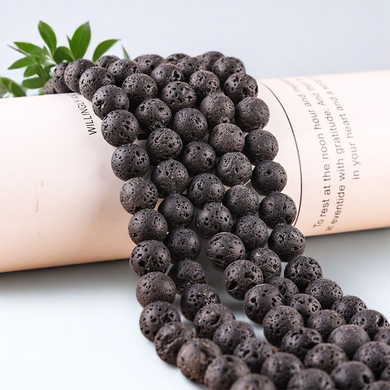 博婷火山石圆珠散珠饰品配件DIY