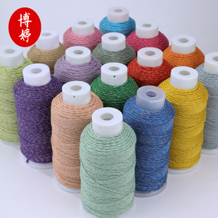 藏式加金手搓棉线大卷手搓棉线18股配件文玩编织线耐磨线棉绳多色