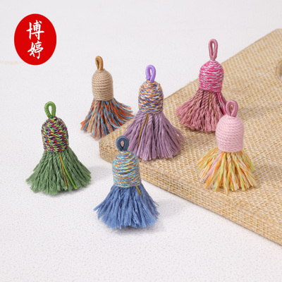 藏式短胖棉线小流苏穗子