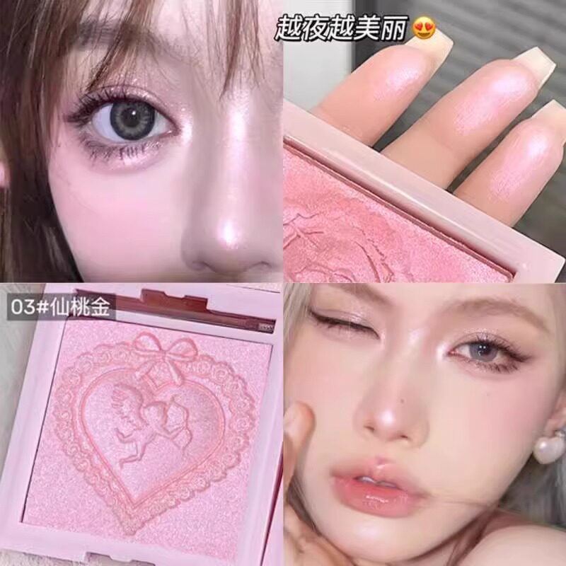 美晕!清冷感碎钻爆闪爱心嫩妹仙女高光带细闪素颜超自然显白提亮