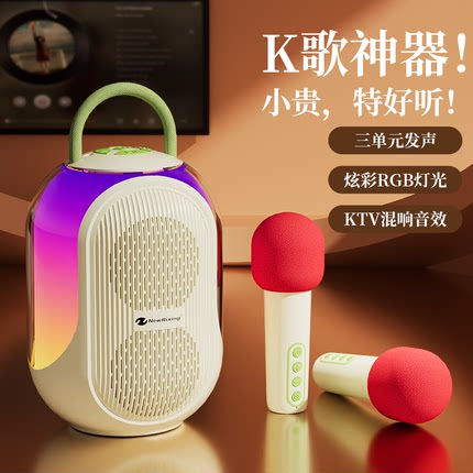 户外唱歌话筒音响一体麦克风家庭ktv家用k歌新款无线便携蓝牙音箱