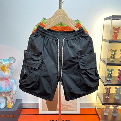 机能风工装阔腿短裤男夏季五分裤