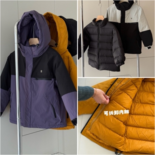 25冬户外儿童三合一冲锋衣羽绒服中大童防风防水连帽保暖御寒外套
