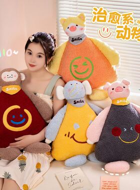 猫咪微笑动物玩h偶大象猴子猪猪毛绒公仔玩具可爱娃娃男女生日礼