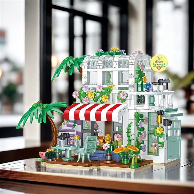 2024新款女孩列拼装别墅w小屋房子花园小院建筑积木拼搭益智玩具
