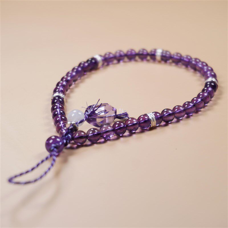 天然紫水晶手机链女手腕短款挂绳防摔防掉纯银编绳挂件高级感挂饰