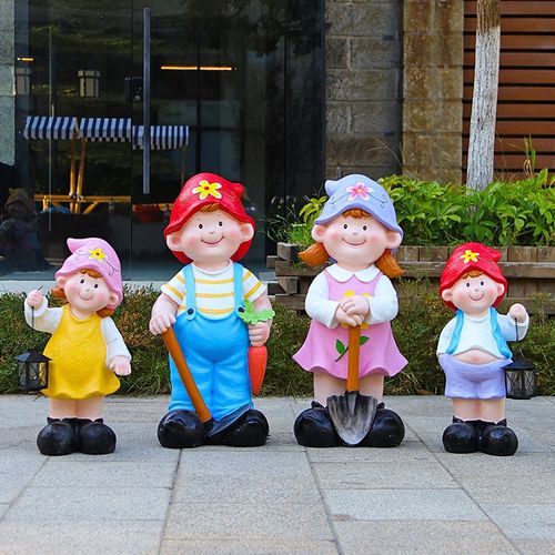 幼儿园门口商场美陈户外卡通娃娃摆D件别墅庭院花园装饰品人物雕