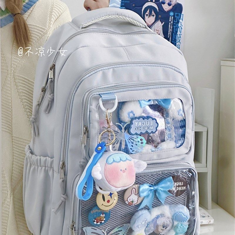 日系二次元漫展书包女学生大容量双肩包透明吧唧谷子扎板痛包娃包,箱包皮具/热销女包/男包,双肩背包,淘宝优惠券,粉丝福利购,淘宝优惠卷