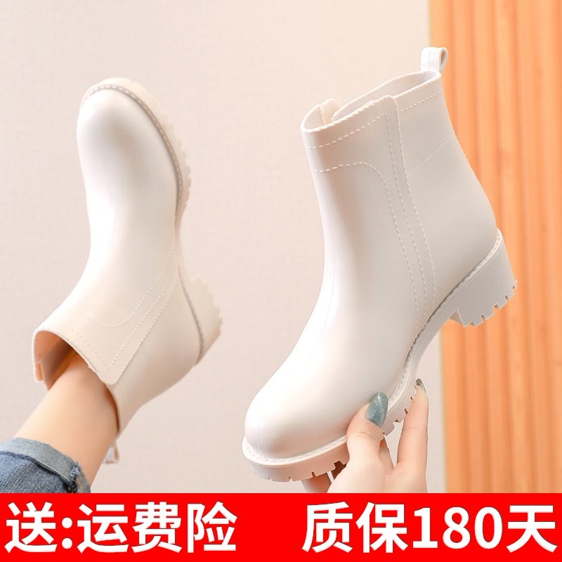 短筒雨鞋女e时尚款外穿软底水鞋可爱大人雨靴加绒防水防滑短款胶