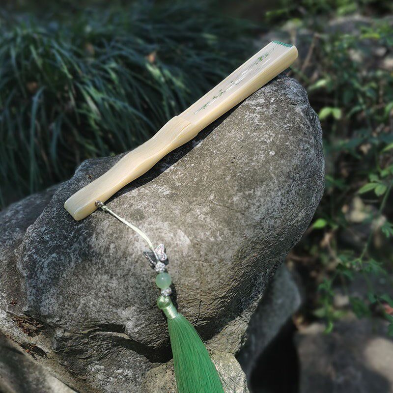 苏州刺绣折扇女式古风旗袍玉竹真丝中国风丝绸折叠小.扇子苏扇子