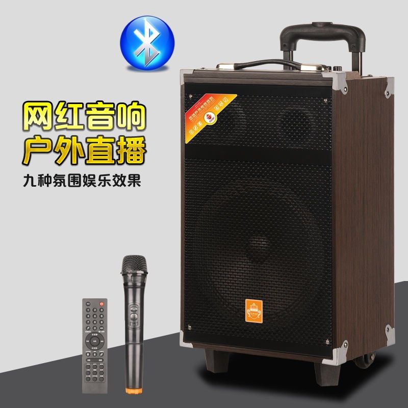 富豪G05拉杆小型广场舞s音响8寸大功率户外蓝牙音箱带立体声插卡1