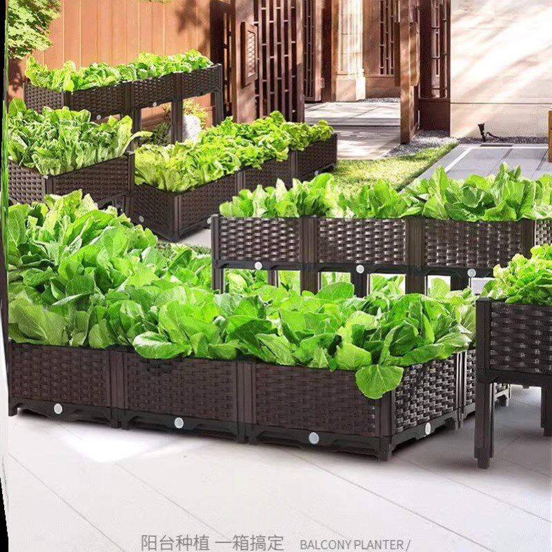 种花箱大号房顶凉台栅栏式种植箱专用箱排水小菜园组件户外箱种菜